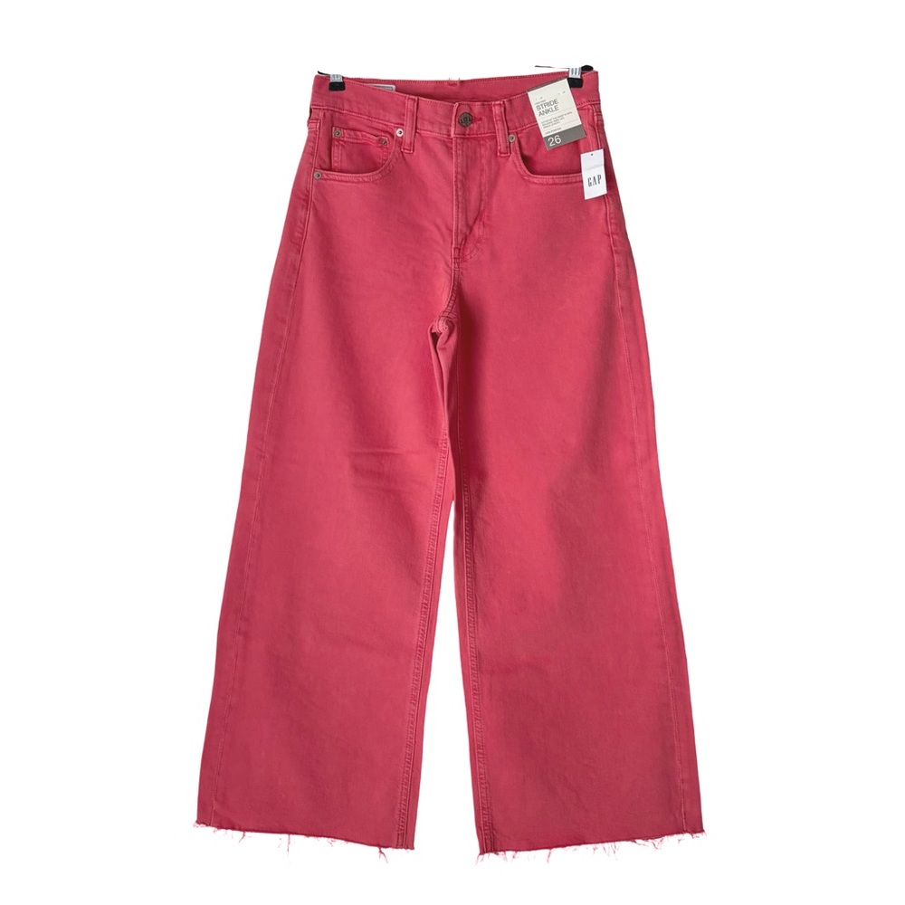 GAP High Rise Stride Ankle Denim Jeans in Fresh Coral color size 26 / 2 regular